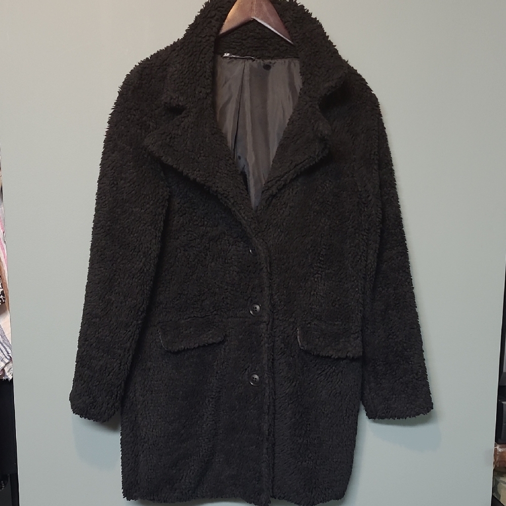 C'est Moi Black Teddy Jacket for Women